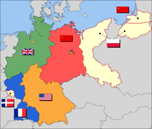Die vorhandenen Besatzungszonen der BRD 1947
